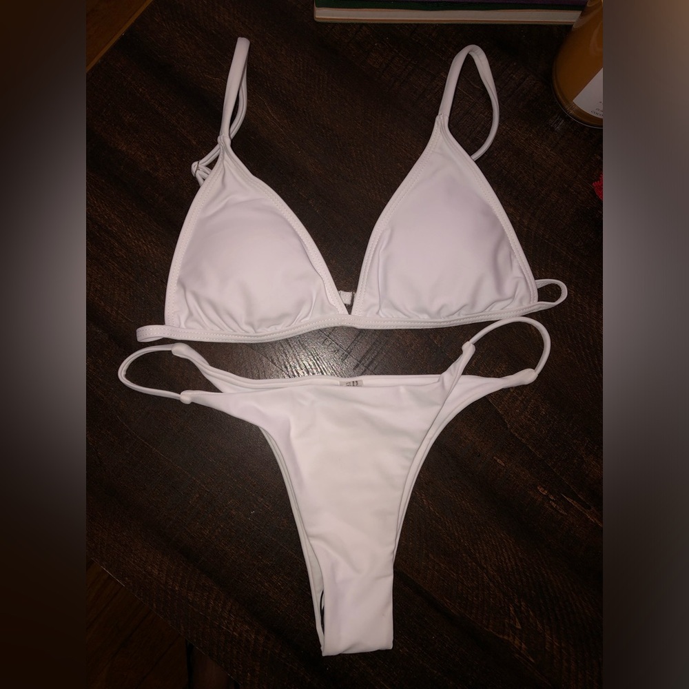 NWT Simple White Brazilian Cut Bikini